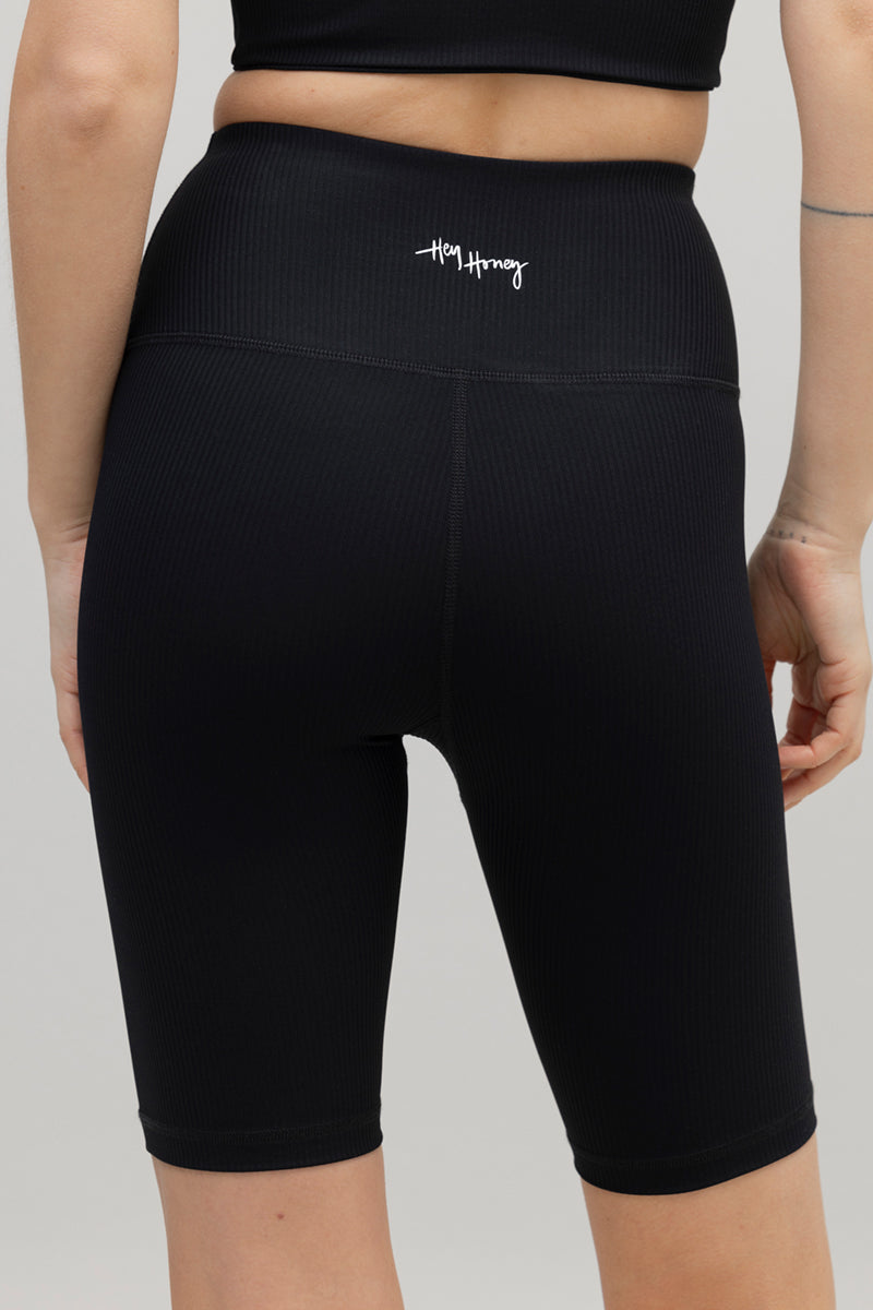 hey-honey-ribbed-biker-black-high-waist-mid-thigh image 1