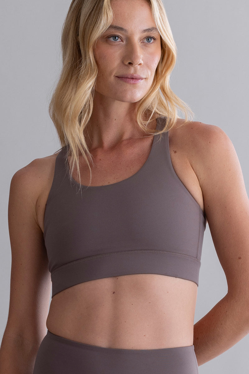 hey-honey-cotton-touch-criss-cross-bra-taupe-sport-bh image 2
