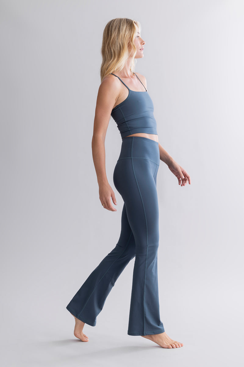 hey-honey-cotton-touch-flared-leggings-teal-ausgestellt image 2