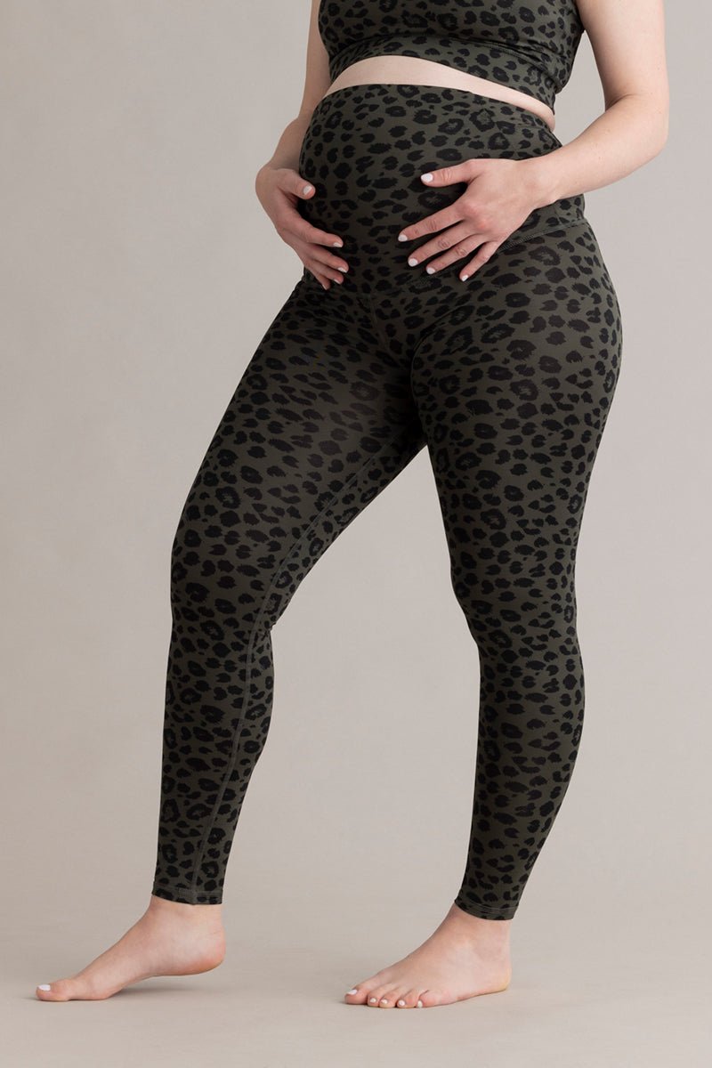 hey-honey-classic-maternity-leggings-leo-forest-high-waist image 2