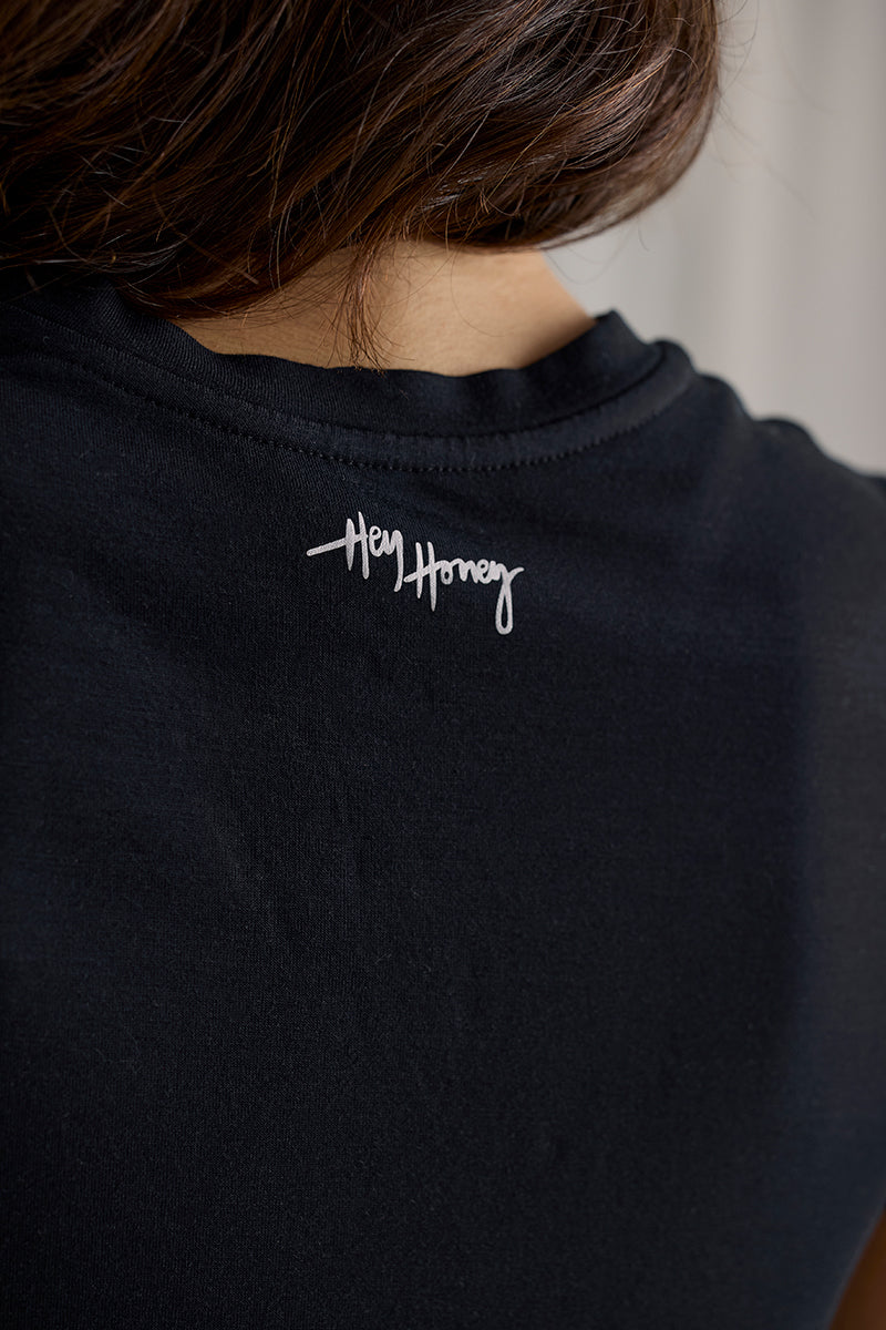hey-honey-classic-active-wrap-tee-t-shirt-black-viskose image 5