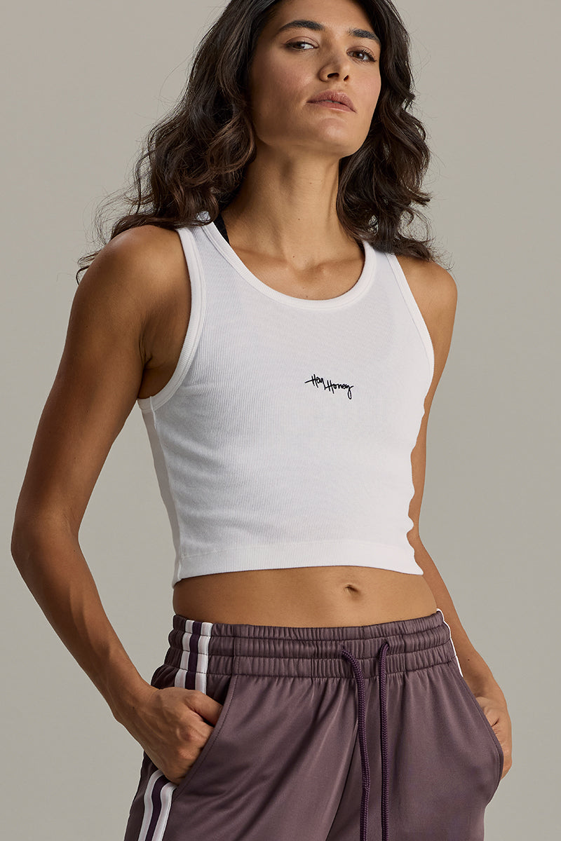 hey-honey-classic-rib-tank-cropped-top-wei-baumwolle image 3