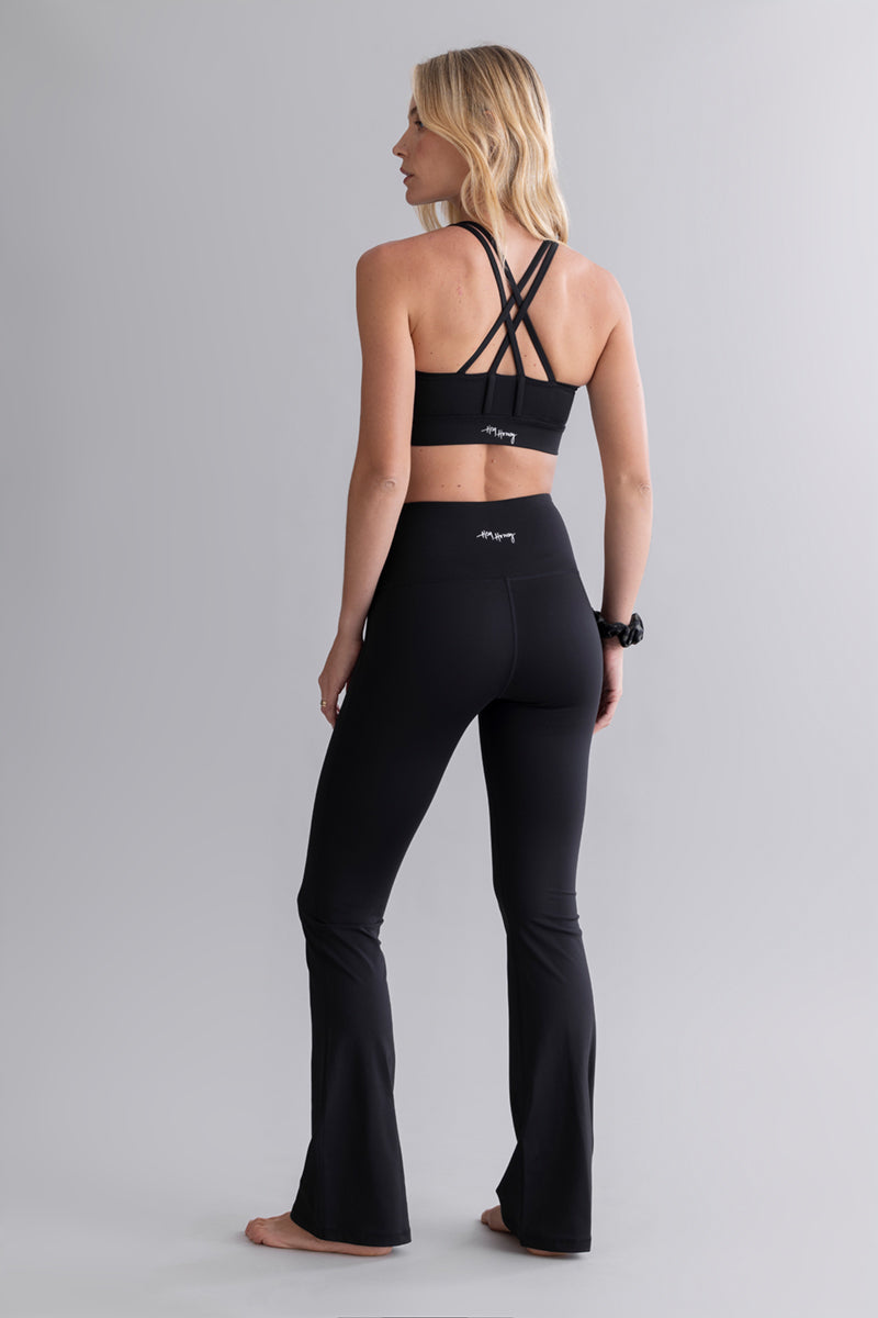 hey-honey-cotton-touch-leggings-flared-black-high-waist image 1