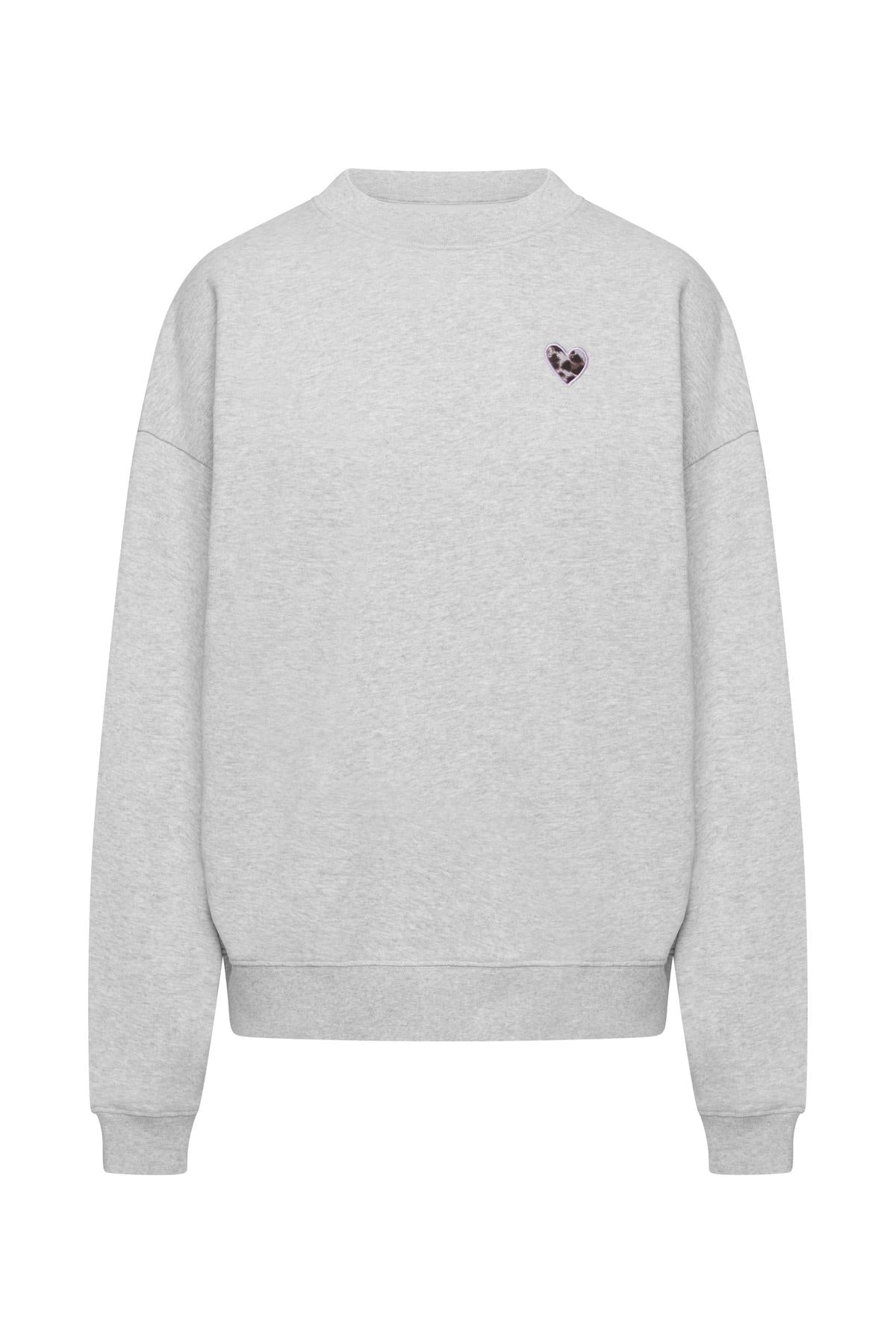 hey-honey-classic-sweatshirt-leo-heart-grey-melange-pullover image 8
