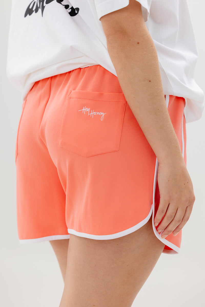 hey-honey-classic-trackshorts-phoenix-peach-high-waist image 1