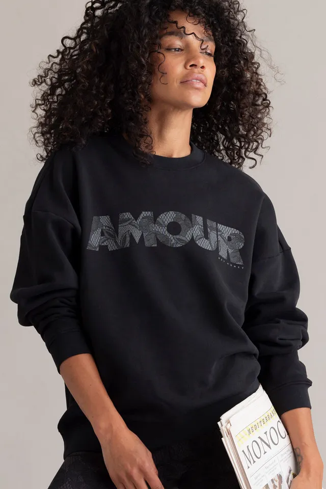 hey-honey-classic-sweatshirt-amour-black-pullover-s image 1