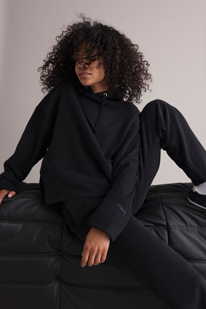 hey-honey-classic-cozy-hoodie-kapuzenpullover-schwarz-baumwolle image 2
