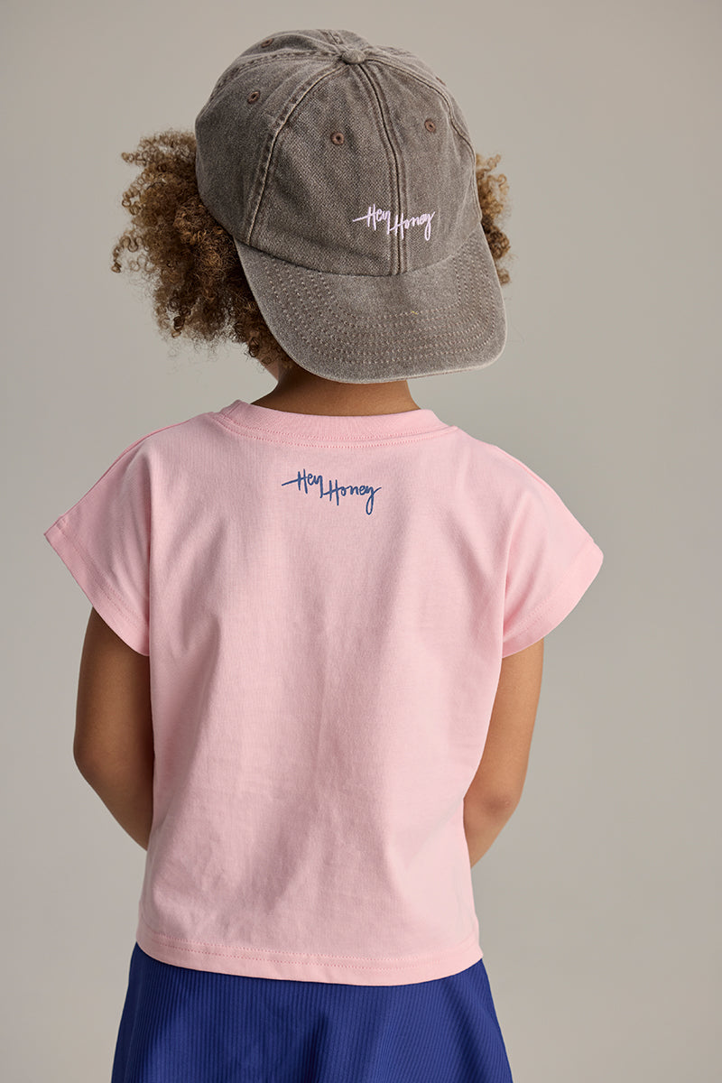 hey-honey-classic-kids-cropped-t-shirt-pink-baumwolle image 2