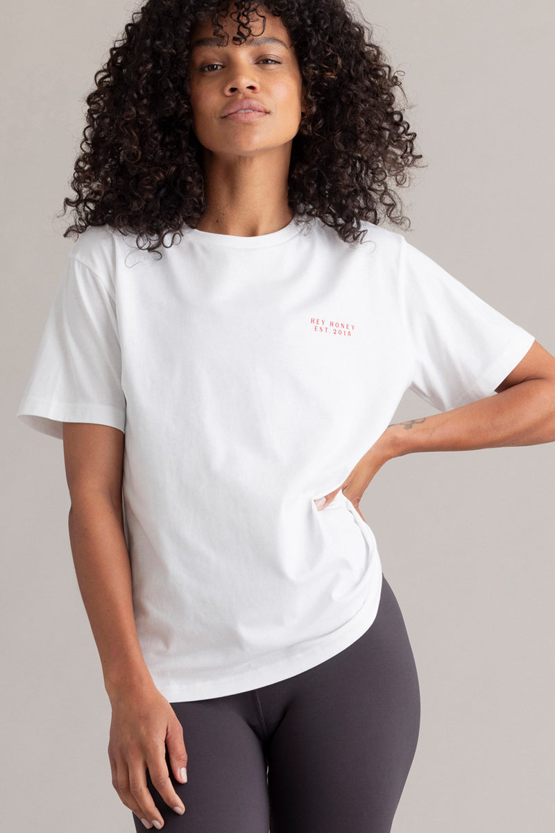hey-honey-classic-t-shirt-self-love-white-oversize-baumwolle image 6