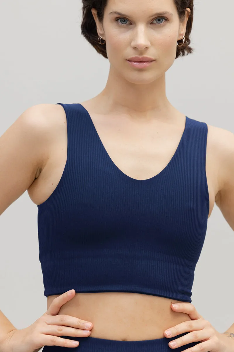 hey-honey-ribbed-bustier-blue-depth-sport-bh-gerippt image 1