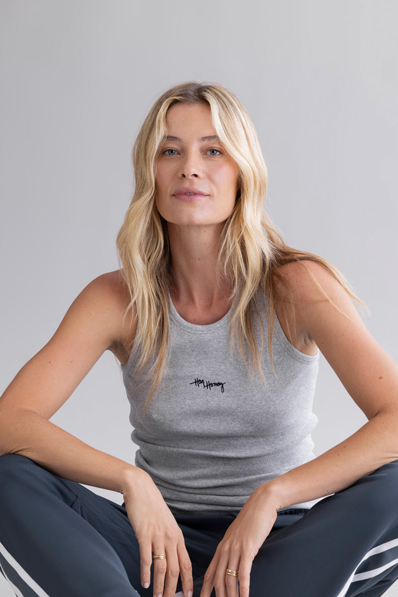 hey-honey-classic-rib-tank-grey-melange-tanktop-s image 7