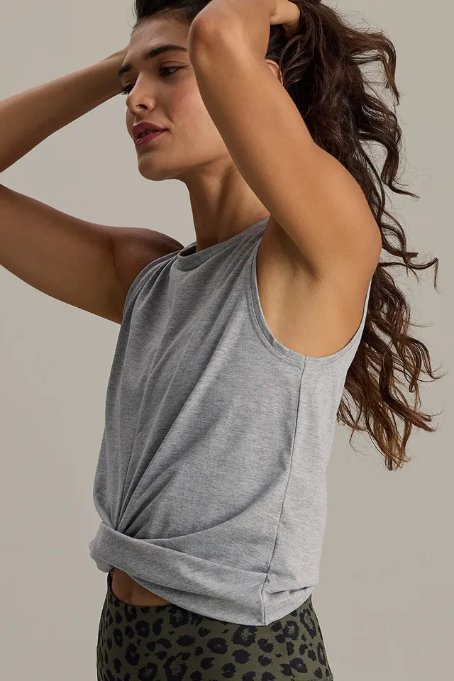 hey-honey-classic-cropped-top-grey-melange-crop-top-grau image 1