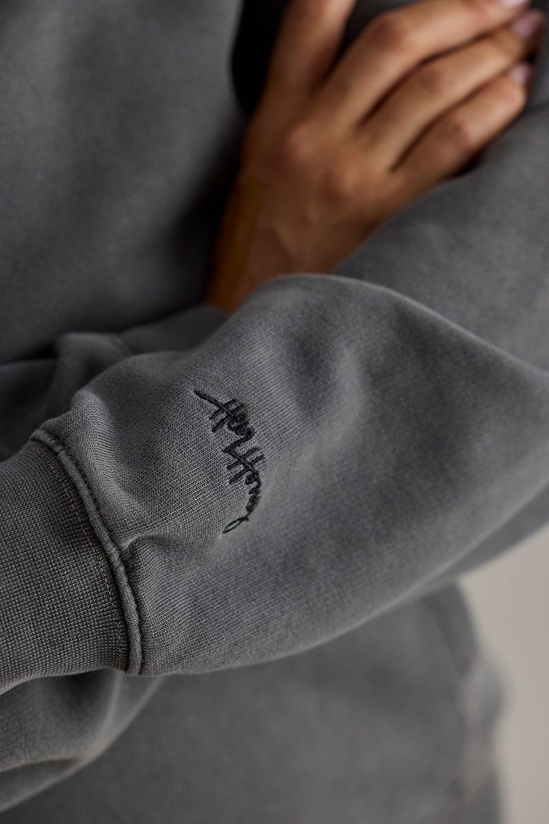 hey-honey-classic-hoodie-peace-black-washed-baumwolle-relaxed image 5