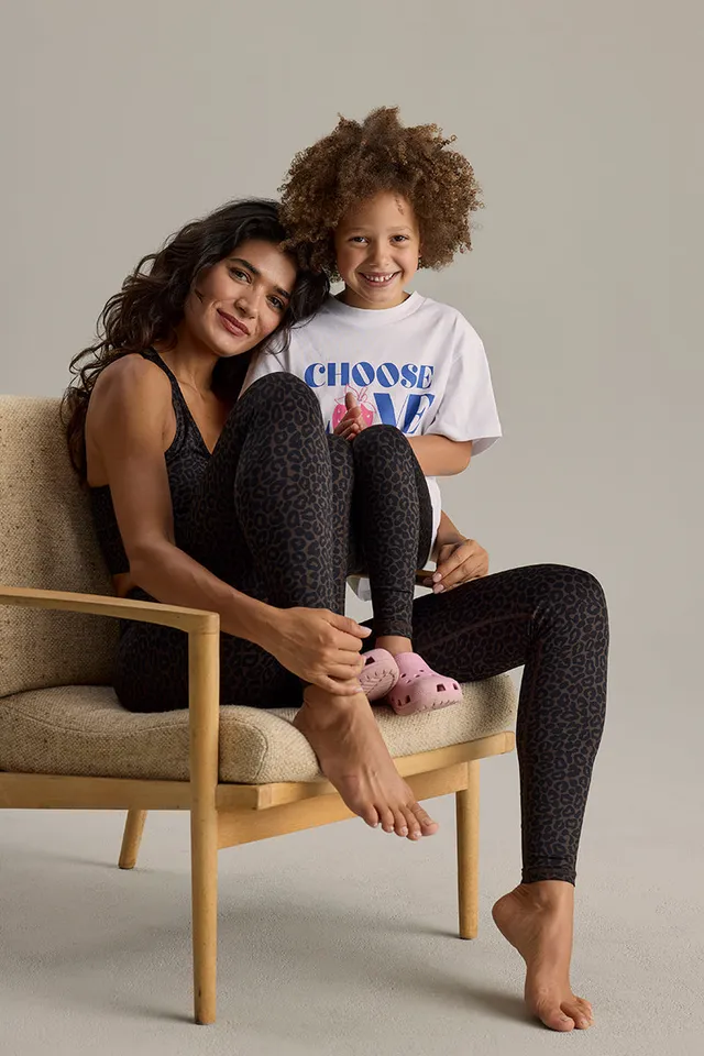 hey-honey-classic-kids-leggings-leo-dark-brown-high-waist image 1