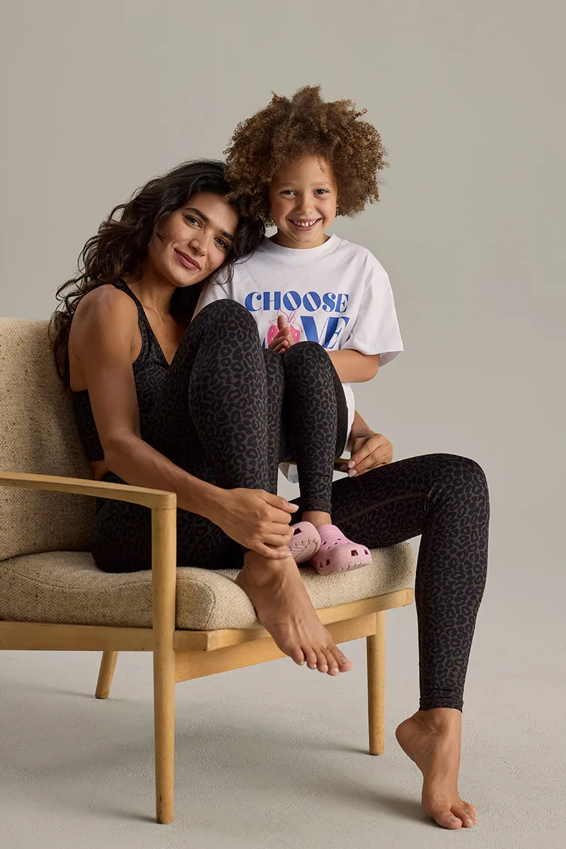 hey-honey-classic-kids-leggings-leo-dark-brown-high-waist image 1