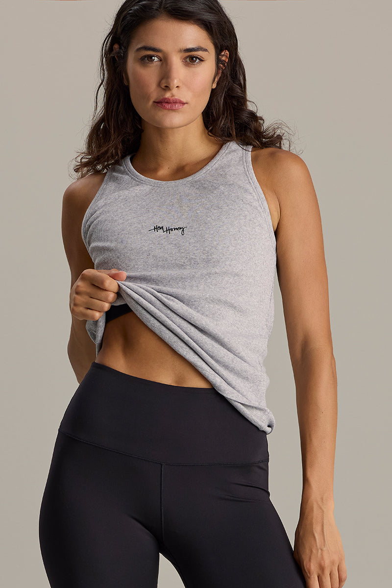 hey-honey-classic-rib-tank-grey-melange-tanktop-s image 6