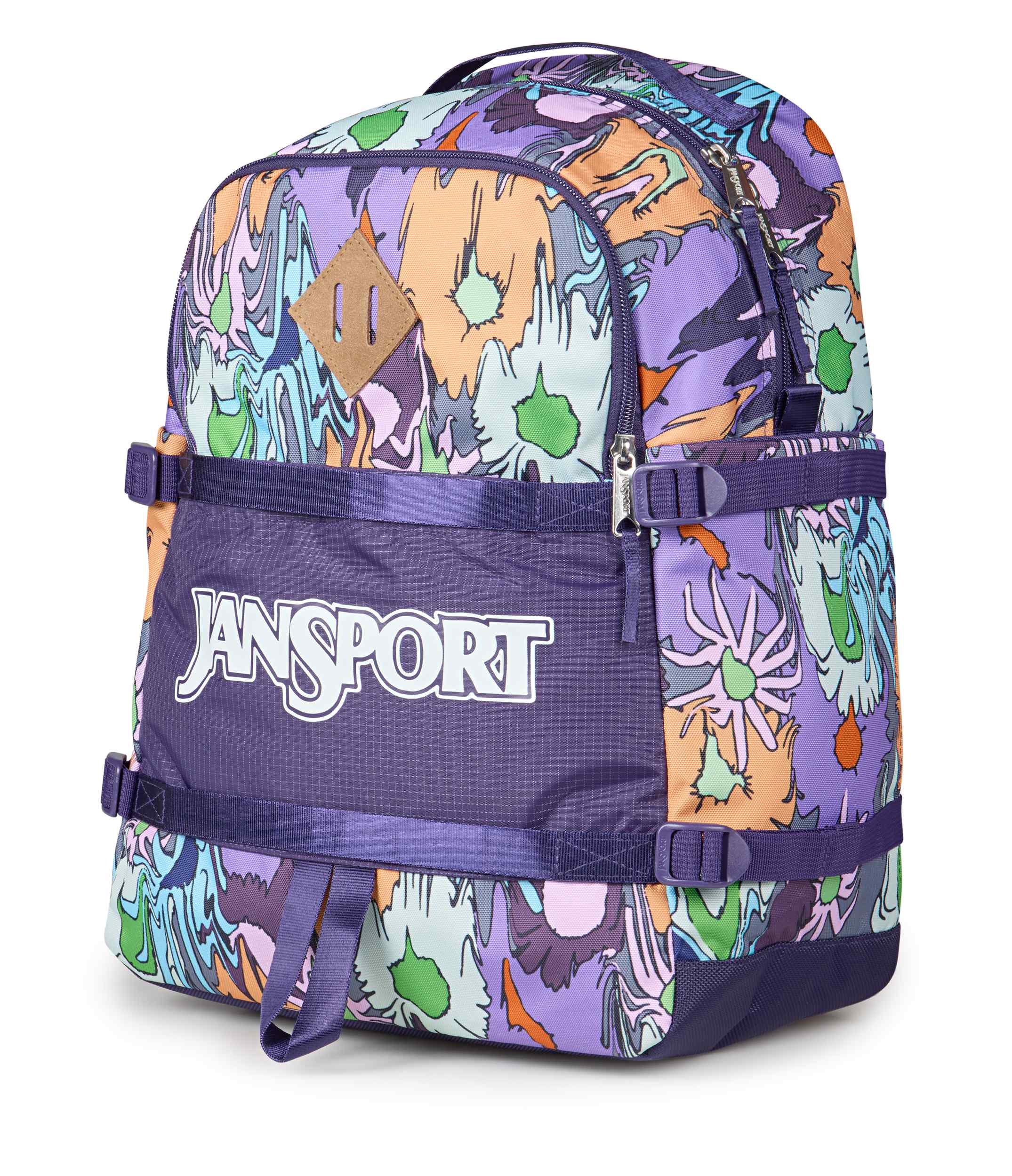 jansport-small-seattle-pack-rucksack-melted-blooms-yellow-laptopfach image 2