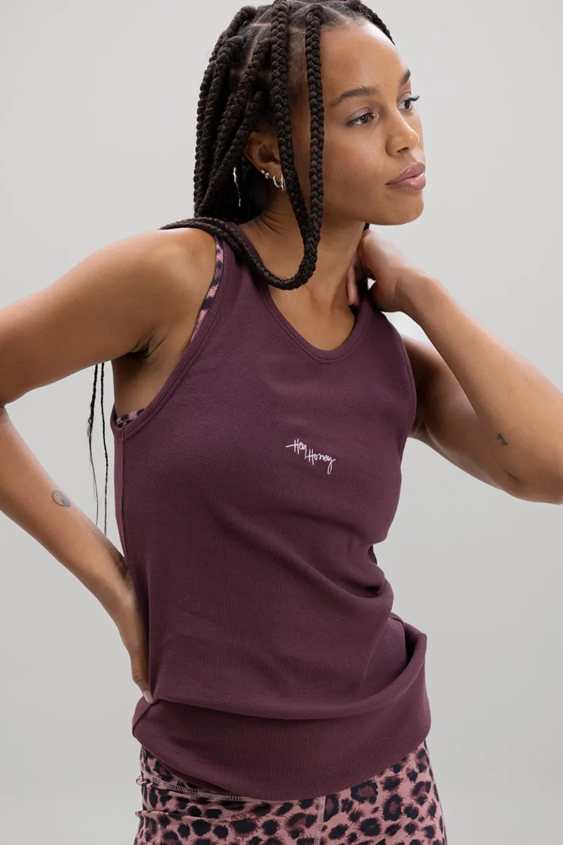 hey-honey-classic-rib-tank-wine-tank-top-gerippt image 1