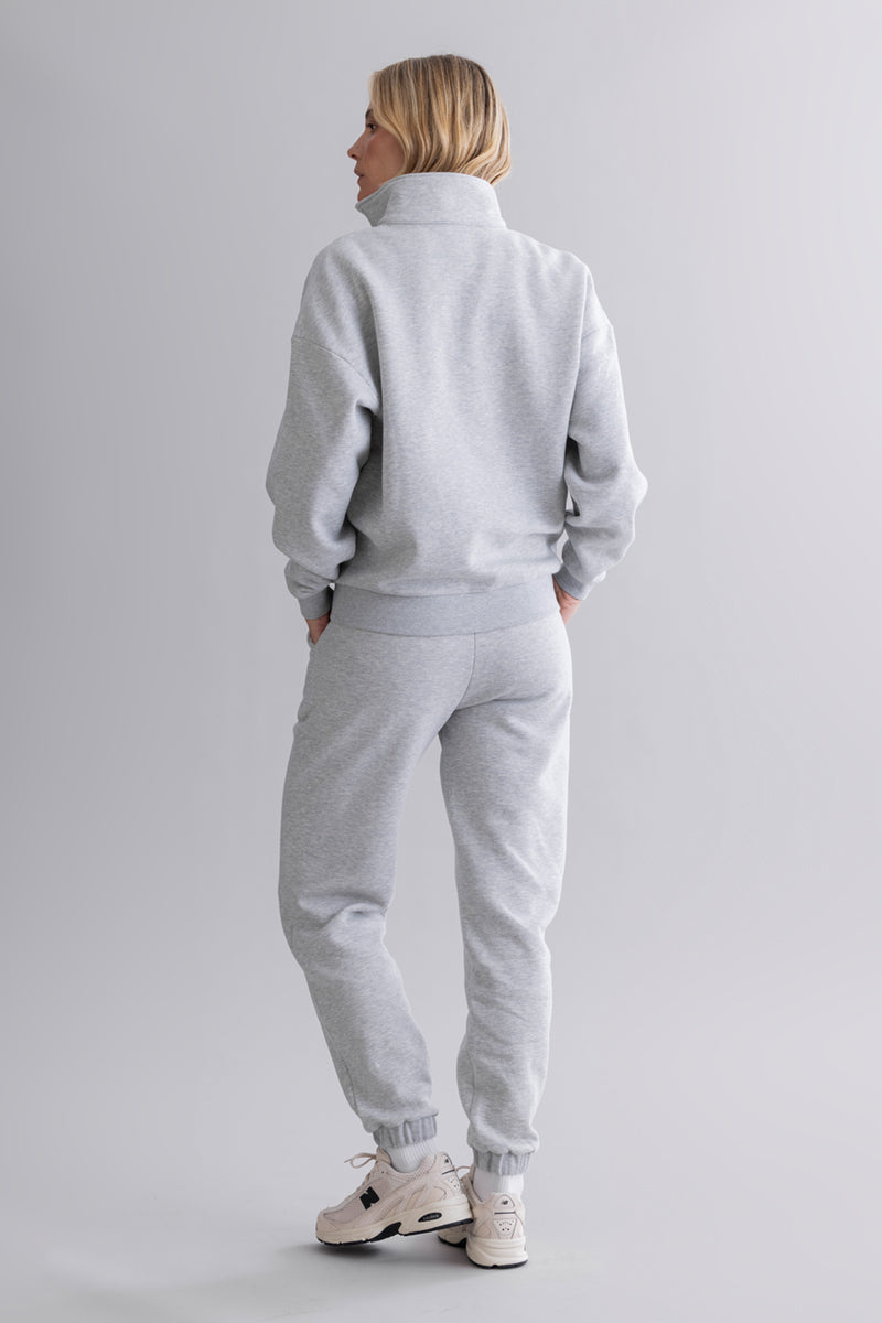 hey-honey-classic-cuff-sweat-pants-grey-melange-jogger-grau image 3