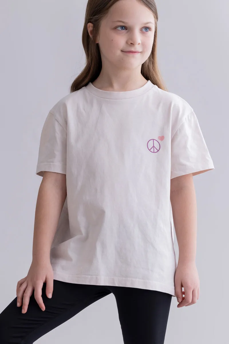 hey-honey-classic-kids-t-shirt-peace-off-white-baumwolle image 1