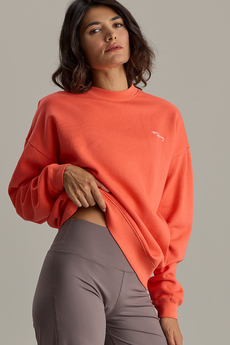 hey-honey-classic-sweater-hey-hot-coral-washed-baumwolle image 4
