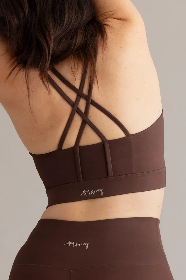 hey-honey-always-dressed-criss-cross-bra-sport-bh-soft-brown image 1