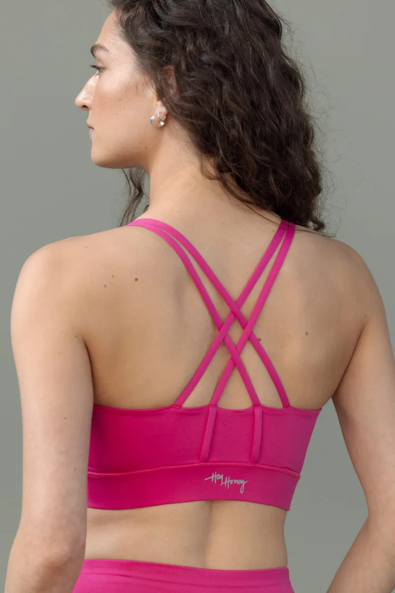 hey-honey-classic-criss-cross-bra-fuchsia-sport-bh image 1
