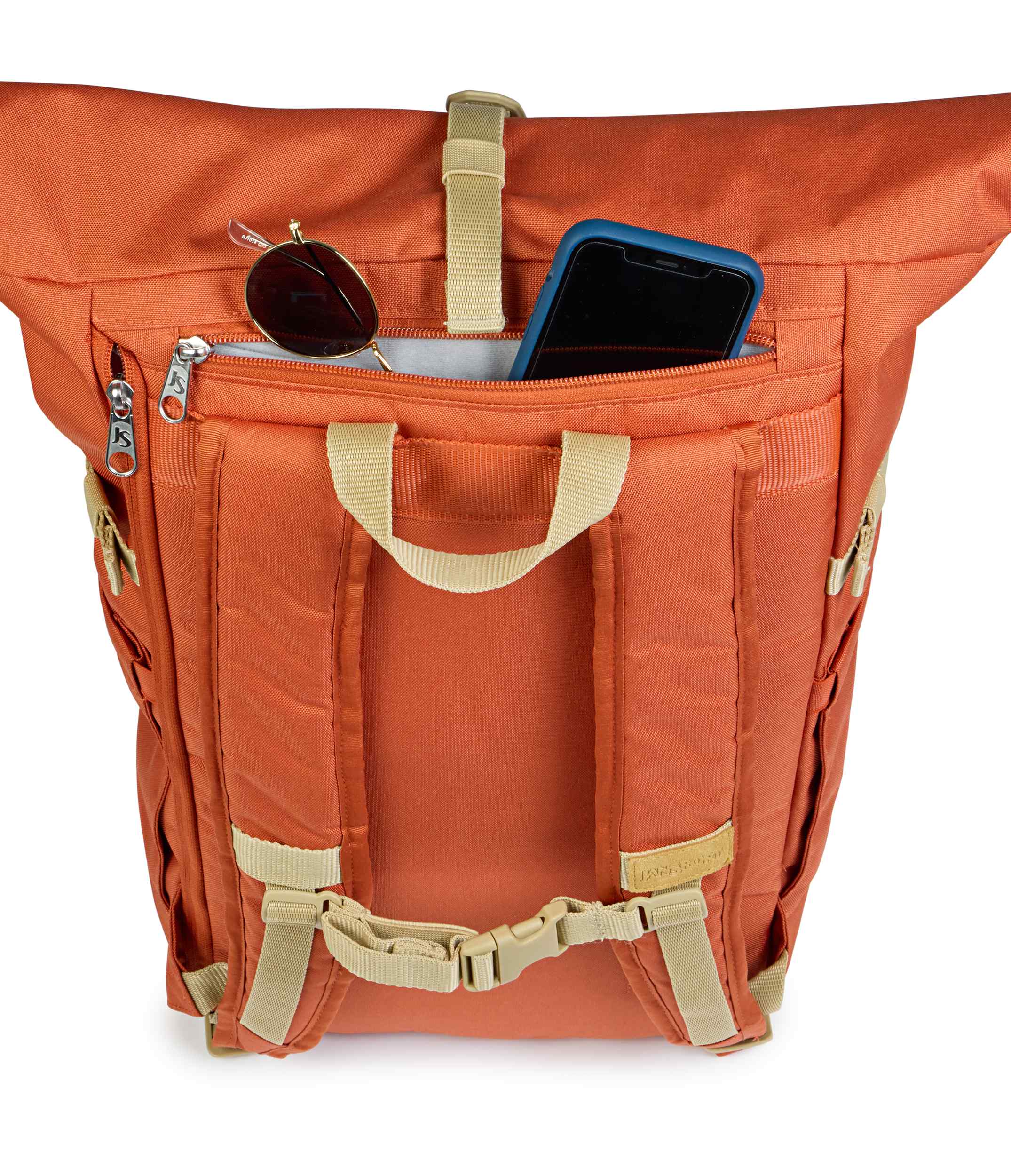 jansport-hatchet-rolltop-rucksack-dune-rot-laptopfach image 7