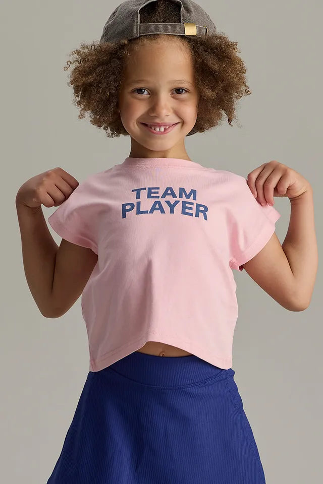 hey-honey-classic-kids-cropped-t-shirt-pink-baumwolle image 1