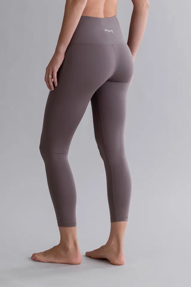 hey-honey-cotton-touch-leggings-cropped-taupe-high-waist image 1