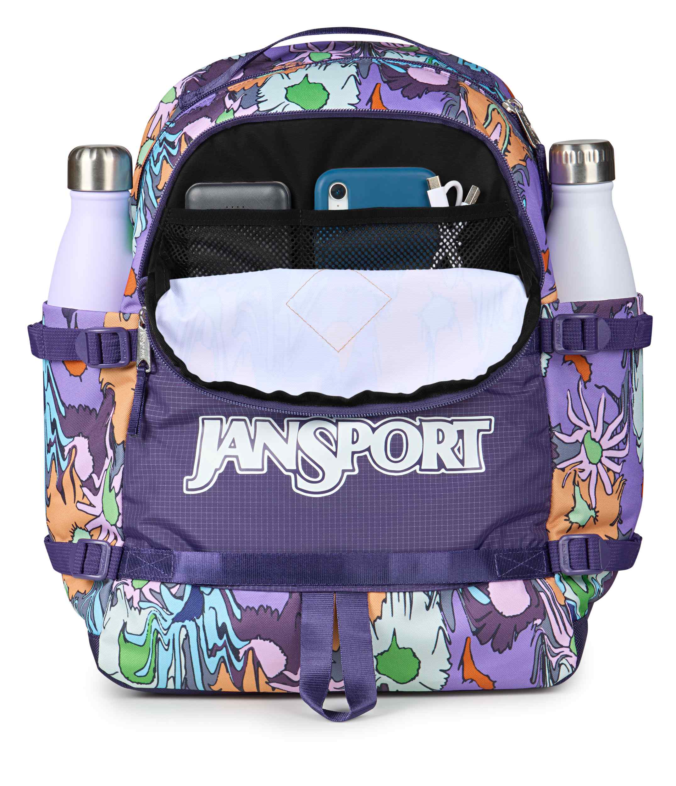 jansport-small-seattle-pack-rucksack-melted-blooms-yellow-laptopfach image 6