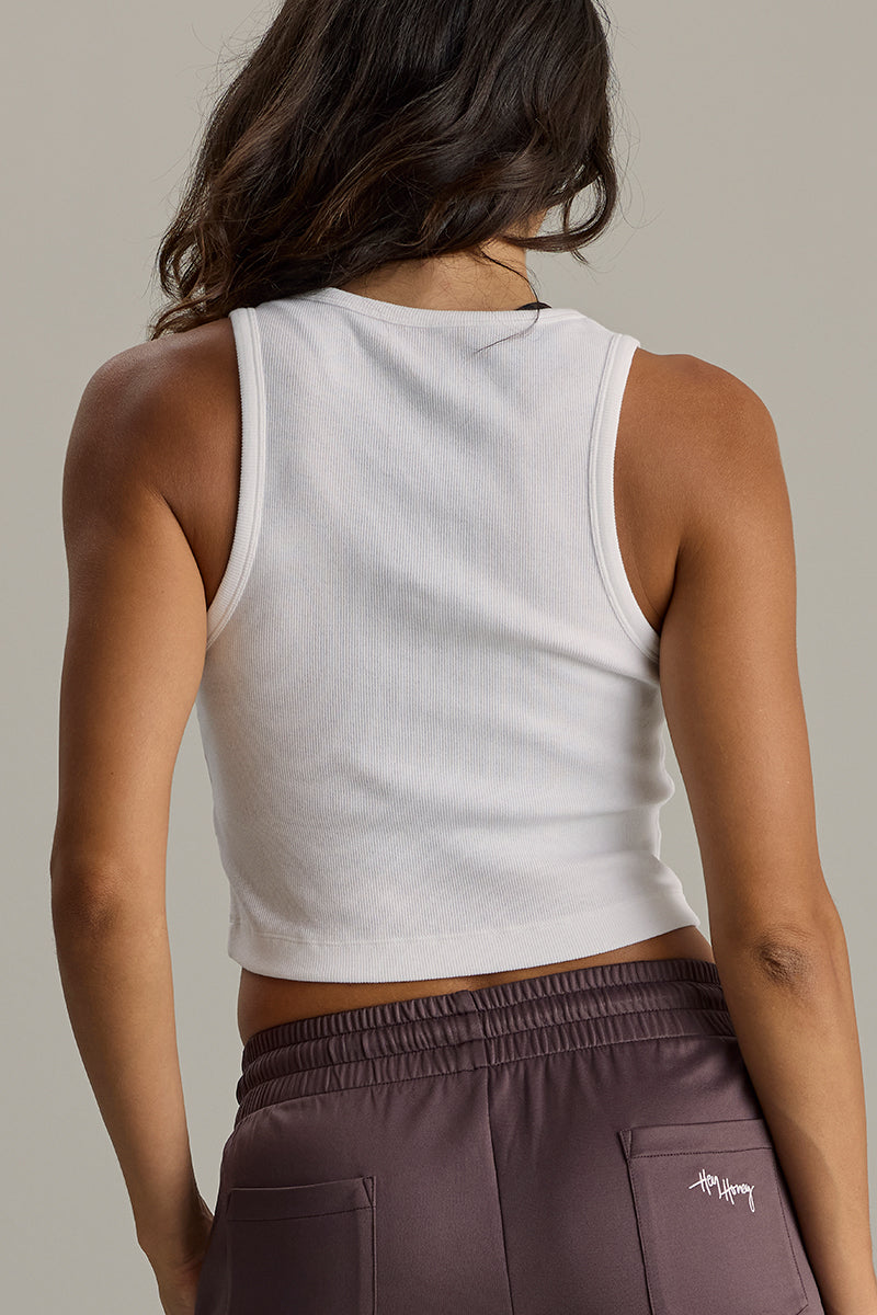 hey-honey-classic-rib-tank-cropped-top-wei-baumwolle image 4