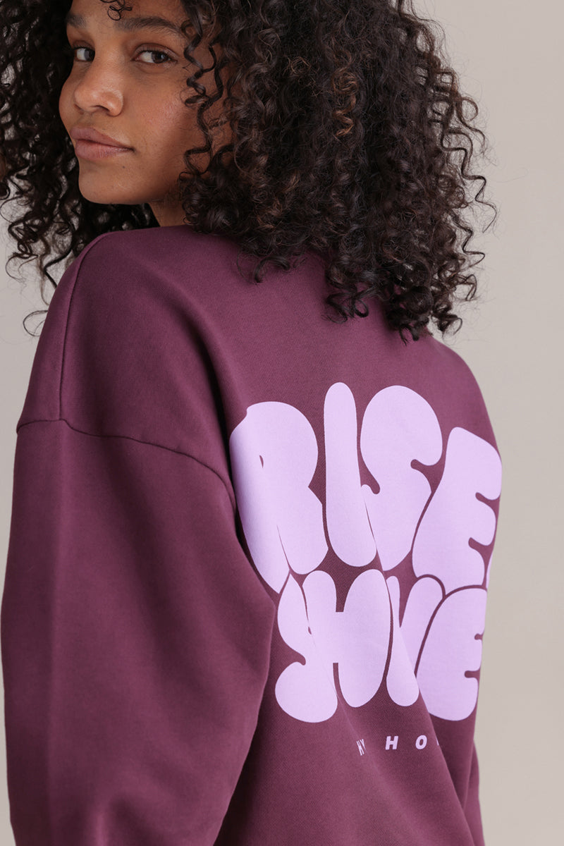 hey-honey-classic-rise-and-shine-sweatshirt-italian-plum image 1