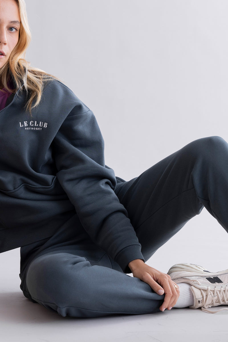 hey-honey-classic-zip-sweater-le-club-teal-baumwolle image 3