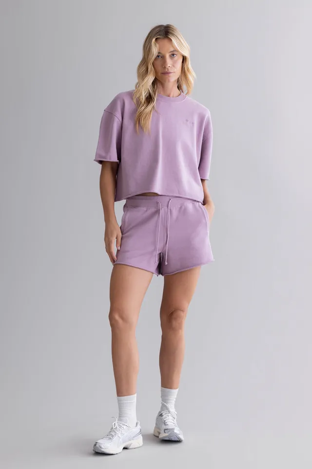 hey-honey-classic-sweat-mauve-set-shirt-shorts image 1