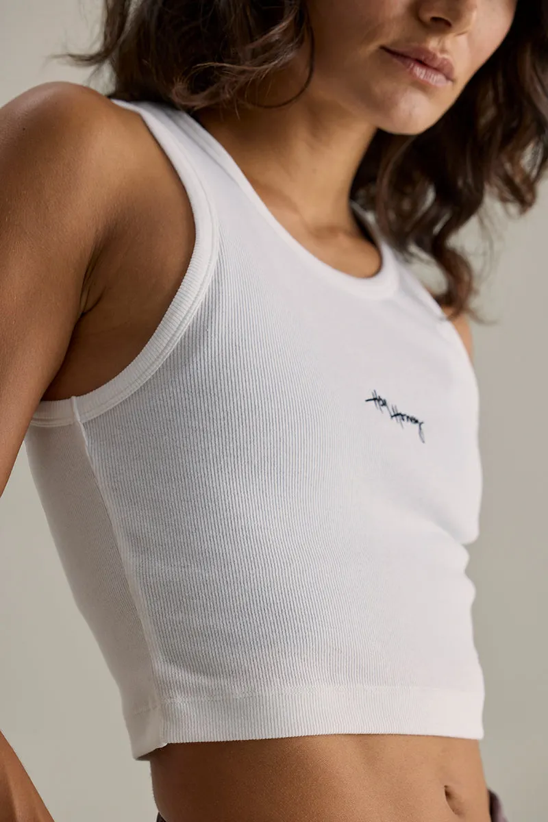 hey-honey-classic-rib-tank-cropped-top-wei-baumwolle image 1