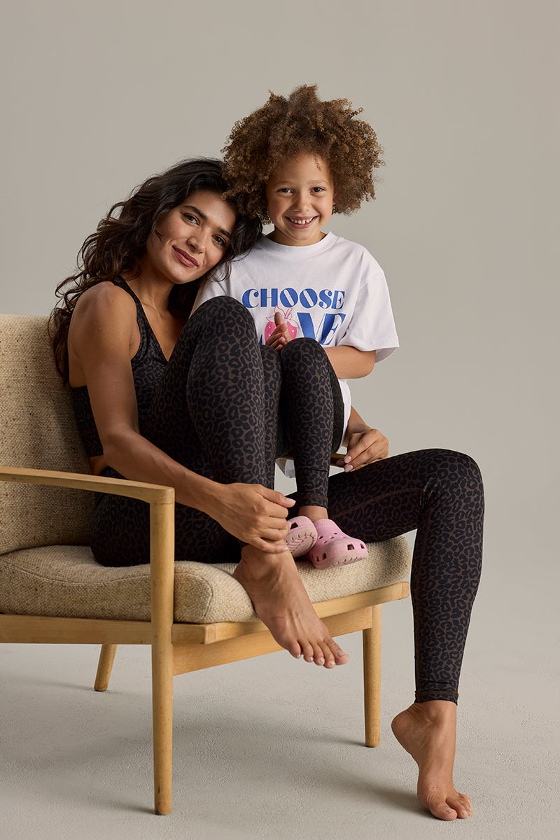 hey-honey-classic-kids-leggings-leo-dark-brown-high-waist image 1