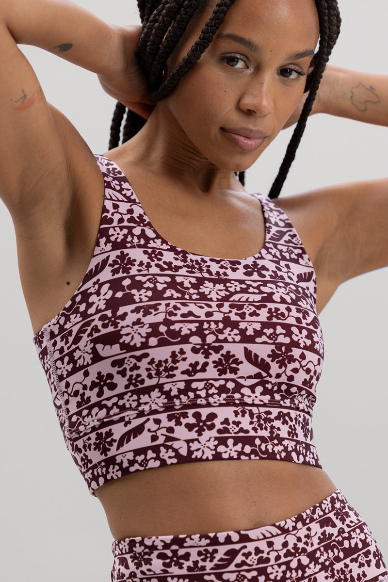 hey-honey-classic-bustier-flower-bordure-sporttop-gemustert image 2