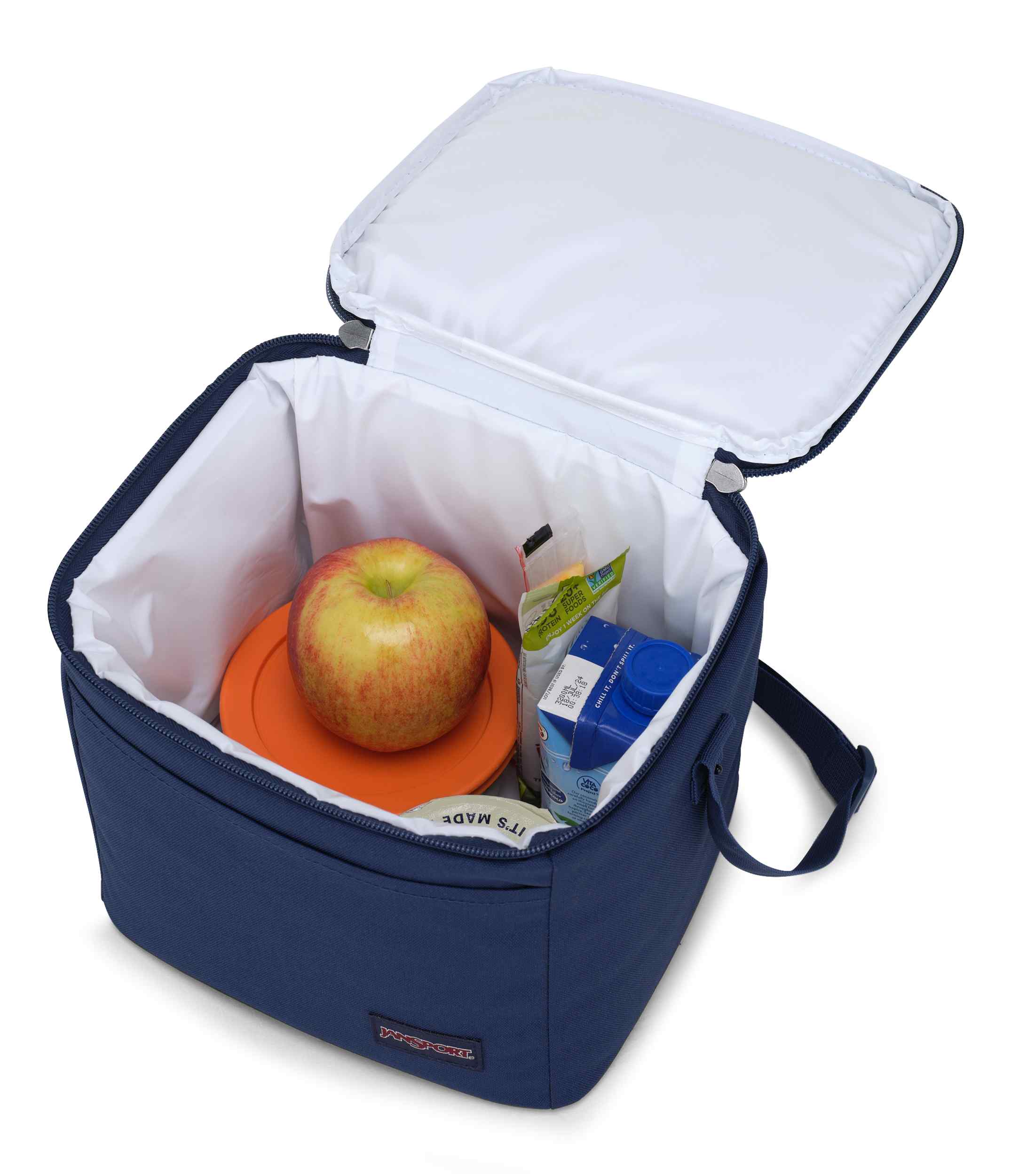 jansport-super-snack-lunchbag-marineblau-isoliert-mit-schultergurt image 5
