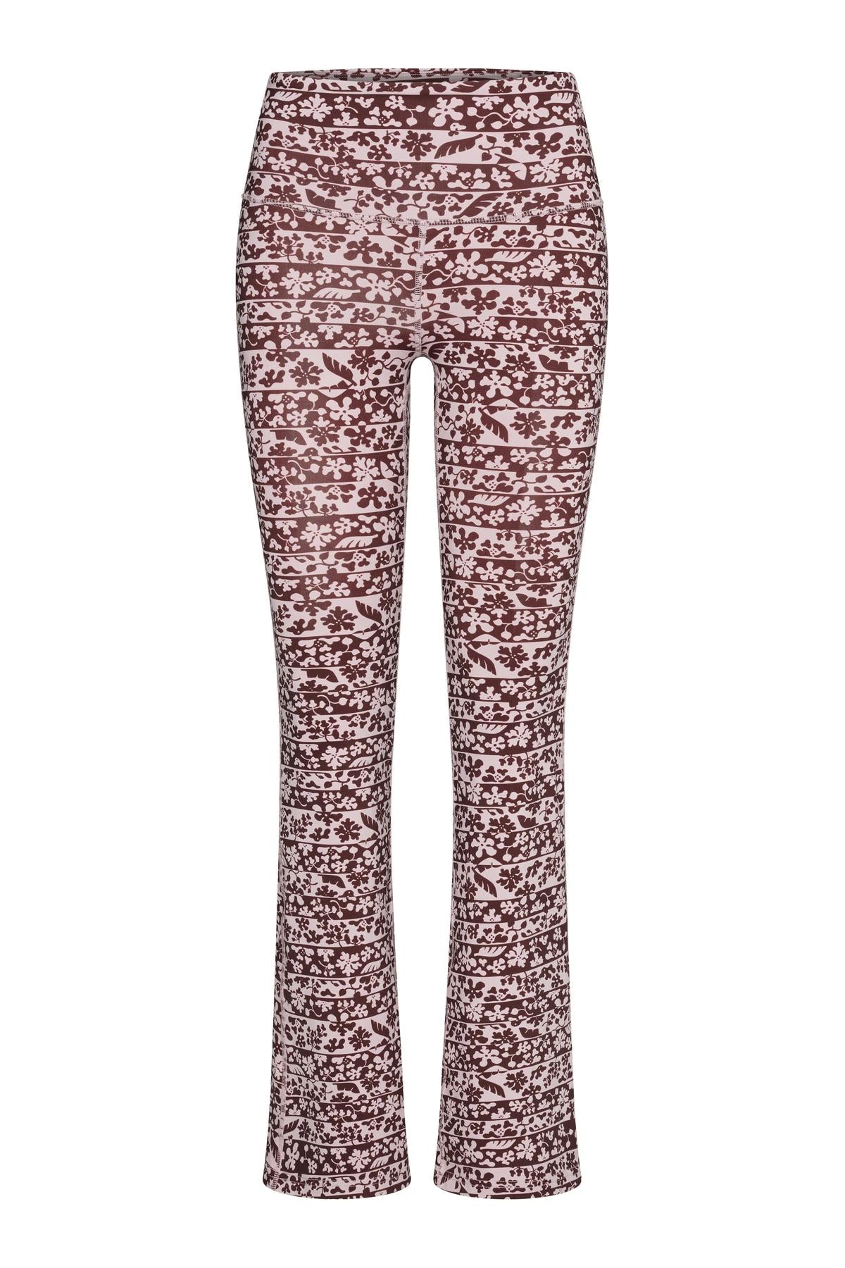 hey-honey-classic-flared-leggings-flower-bordure-print image 5