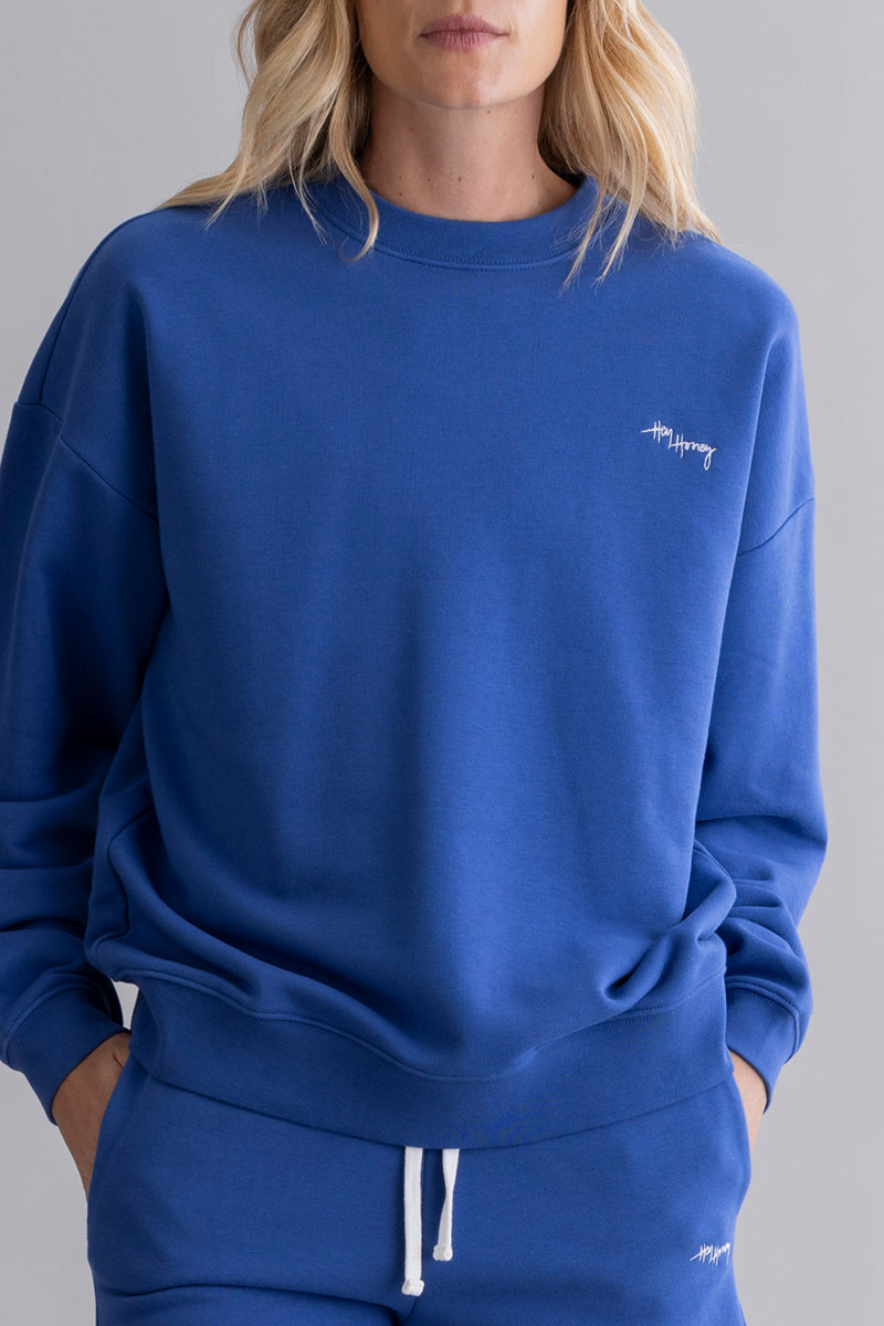 hey-honey-classic-sweater-royal-blue-baumwoll-pullover image 3