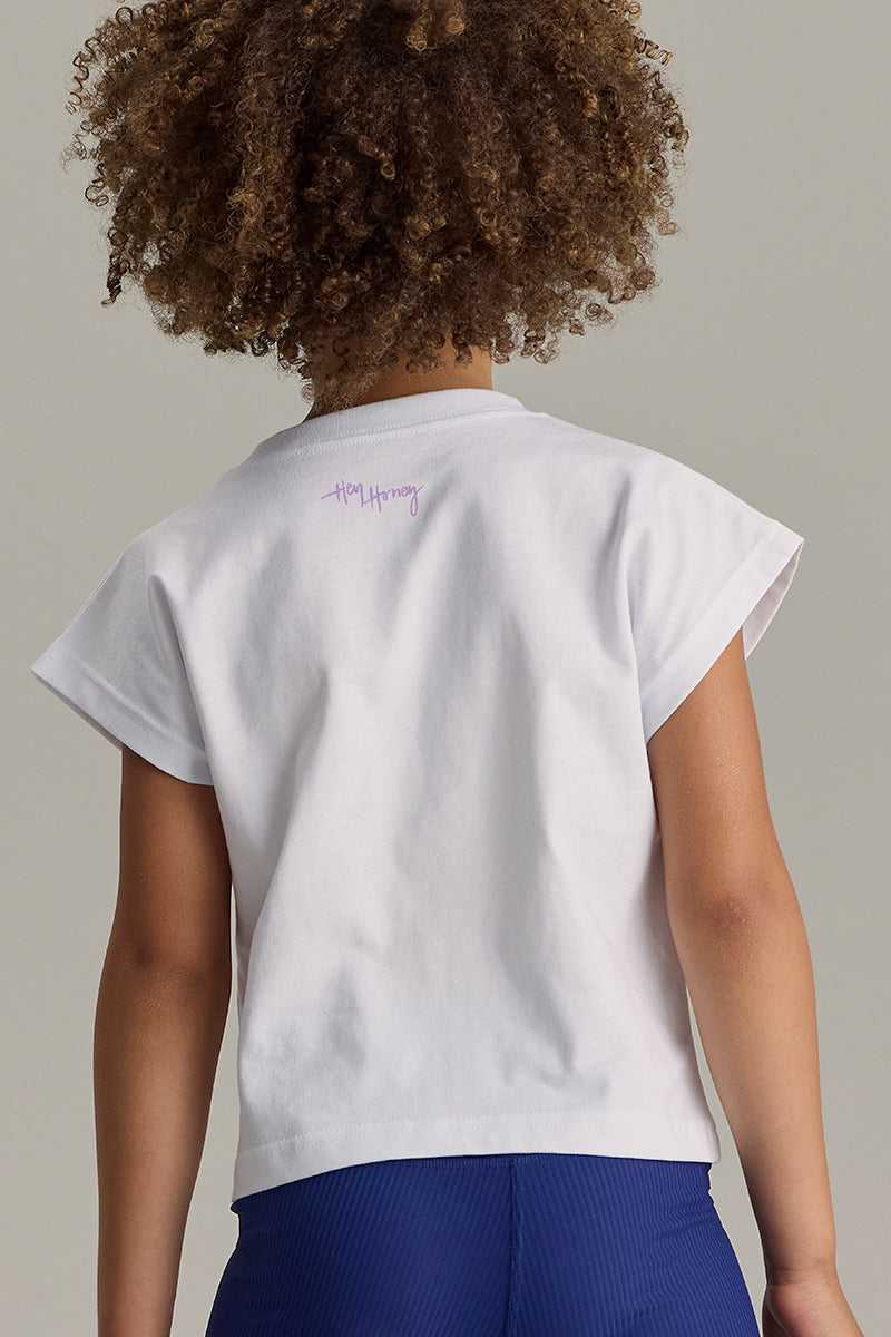 hey-honey-classic-kids-cropped-t-shirt-wei-baumwolle-print image 2