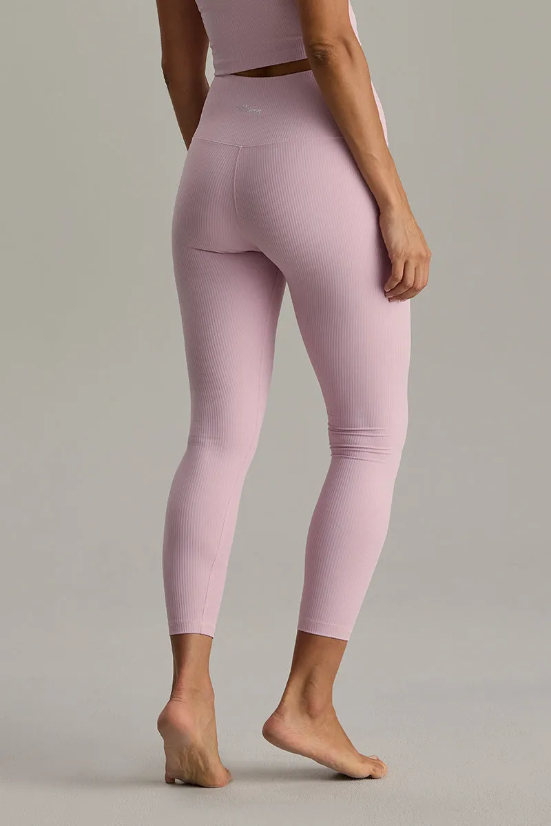 hey-honey-ribbed-cropped-leggings-dawn-pink-yogahose-high-waist image 1