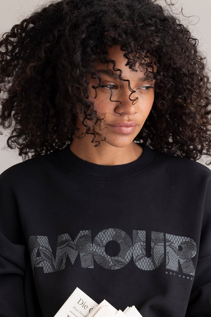 hey-honey-classic-sweatshirt-amour-black-pullover-s image 3