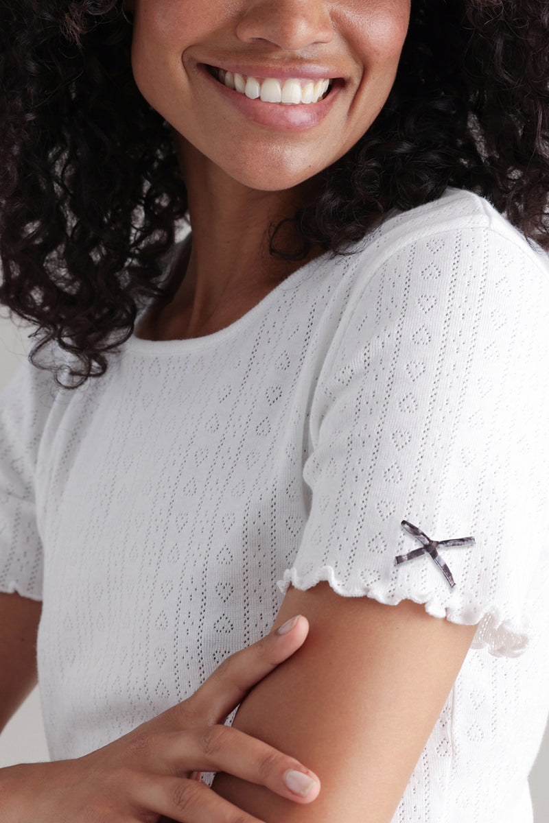 hey-honey-classic-pointelle-white-t-shirt-wei-baumwolle image 1