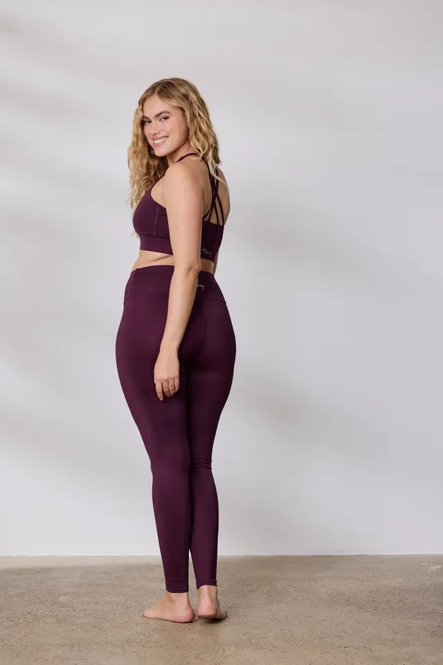 hey-honey-classic-leggings-wine-yogaleggings-high-waist image 1