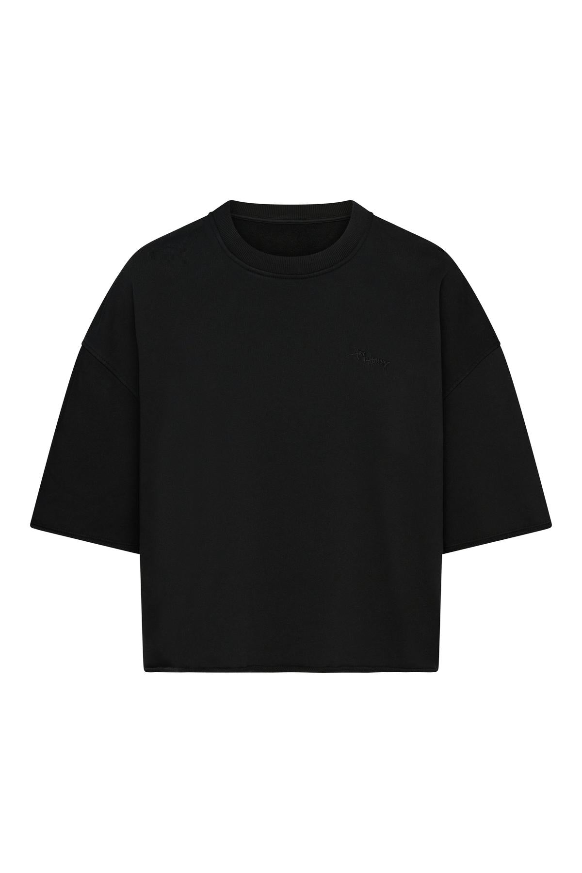 hey-honey-classic-short-sleeve-sweatshirt-schwarz-baumwolle image 7