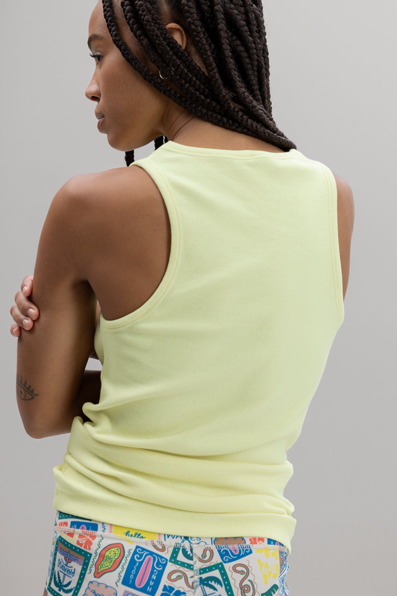 hey-honey-classic-rib-tank-lemon-gelb-baumwoll-top-damen image 2