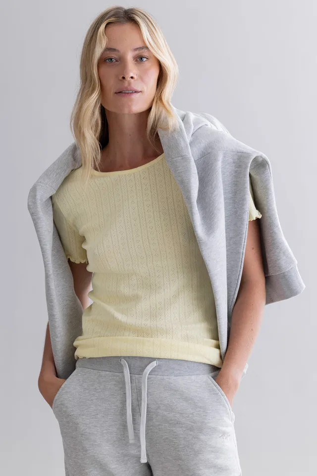 hey-honey-classic-pointelle-t-shirt-pastel-yellow-baumwolle image 1