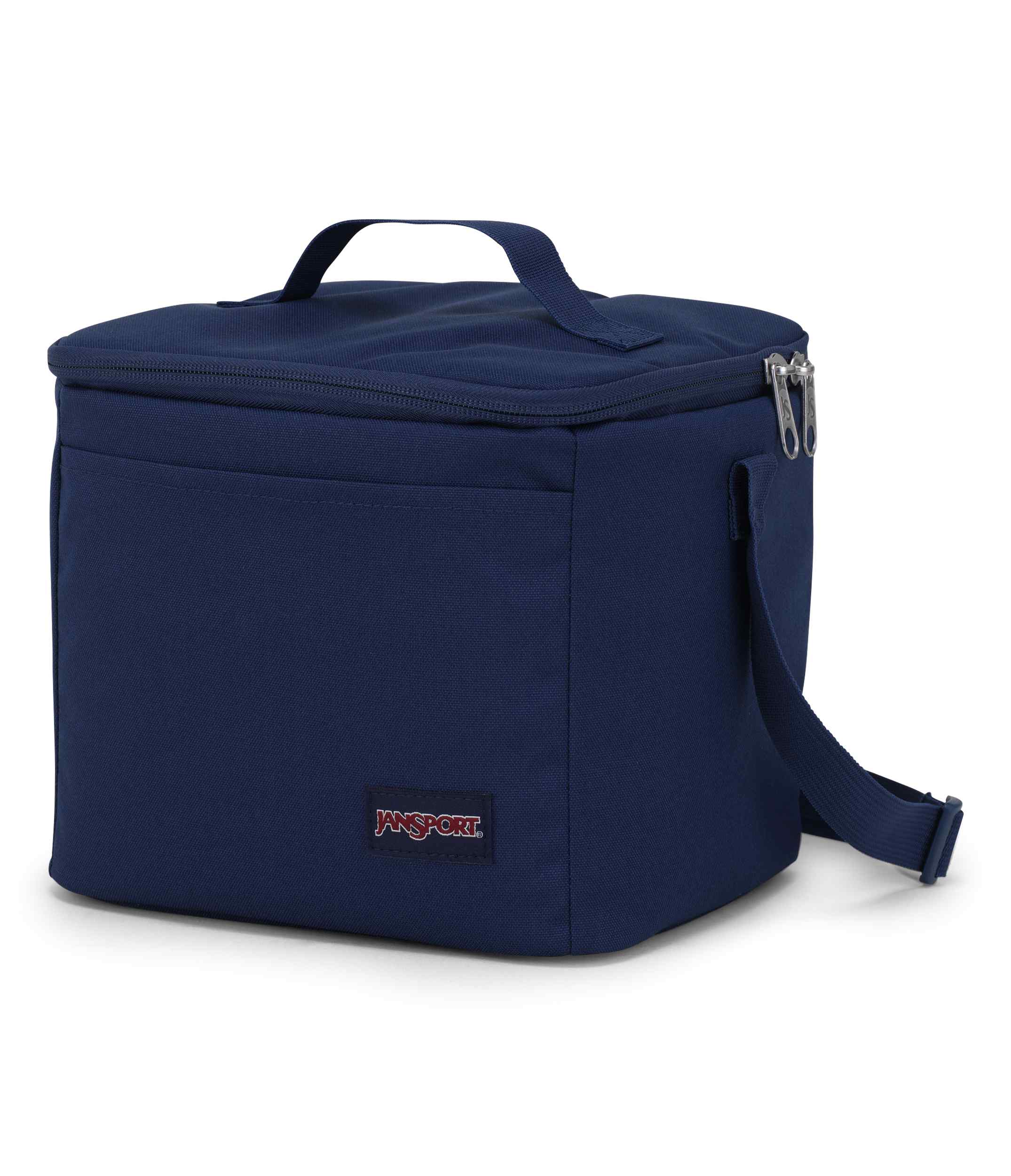 jansport-super-snack-lunchbag-marineblau-isoliert-mit-schultergurt image 2